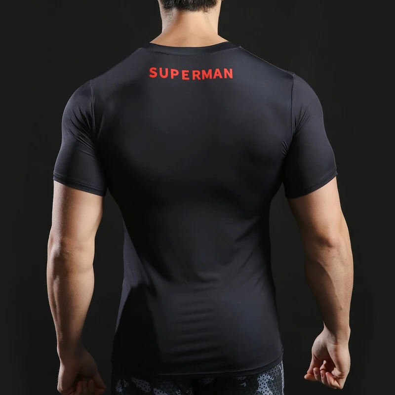 Gym Sports T Shirt Men Short Sleeve T-shirt America Superman Compression Shirt Quick Dry 3d Man Fitness Tops Men - T-shirts - AliExpress