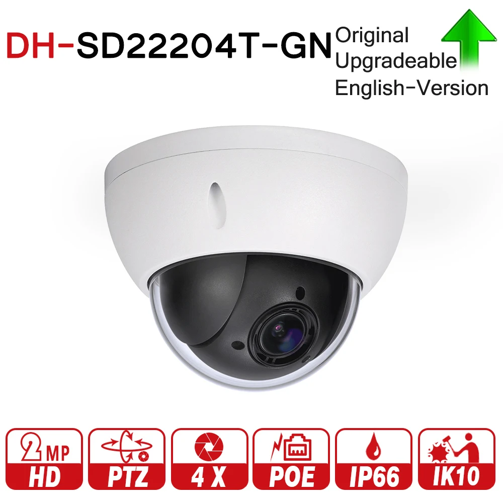 

DH SD22204T-GN with logo original 2MP 1080P 4X Optical Zoom High speed PTZ Network IP Camera WDR ICR Ultra DNR IVS POE IP66 IK10