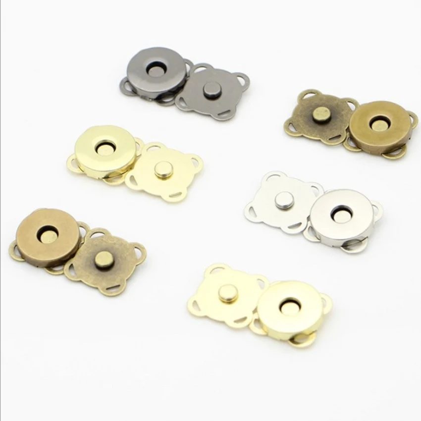 10Sets Square Magnetic Snap Fasteners Clasps Button Handbag Purse Wallet Craft Bags Parts Accessories 11mm 15mm 19mm Pick Colors 5