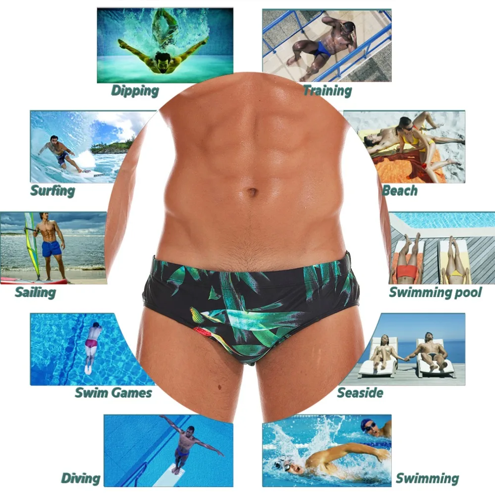 AIMPACT мужской купальник бикини с принтом и мешочком купальный костюм бамбуковыми