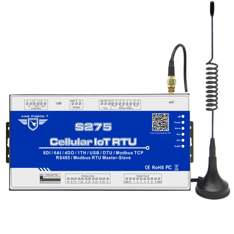 4G Сотовая связь IoT Modbus шлюз сбора данных для базовый приемопередатчик станций Смарт-метр PLC S275