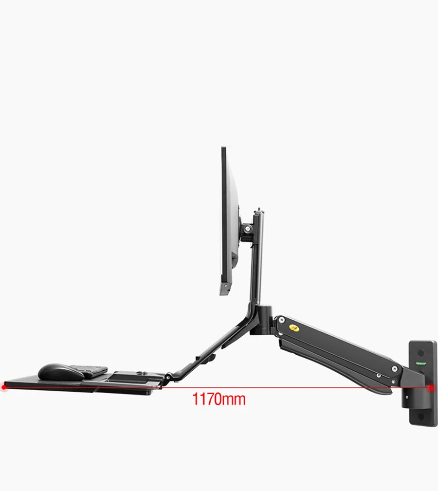 NB MC40 Wall Mount Ergonomic Sit Stand Workstation