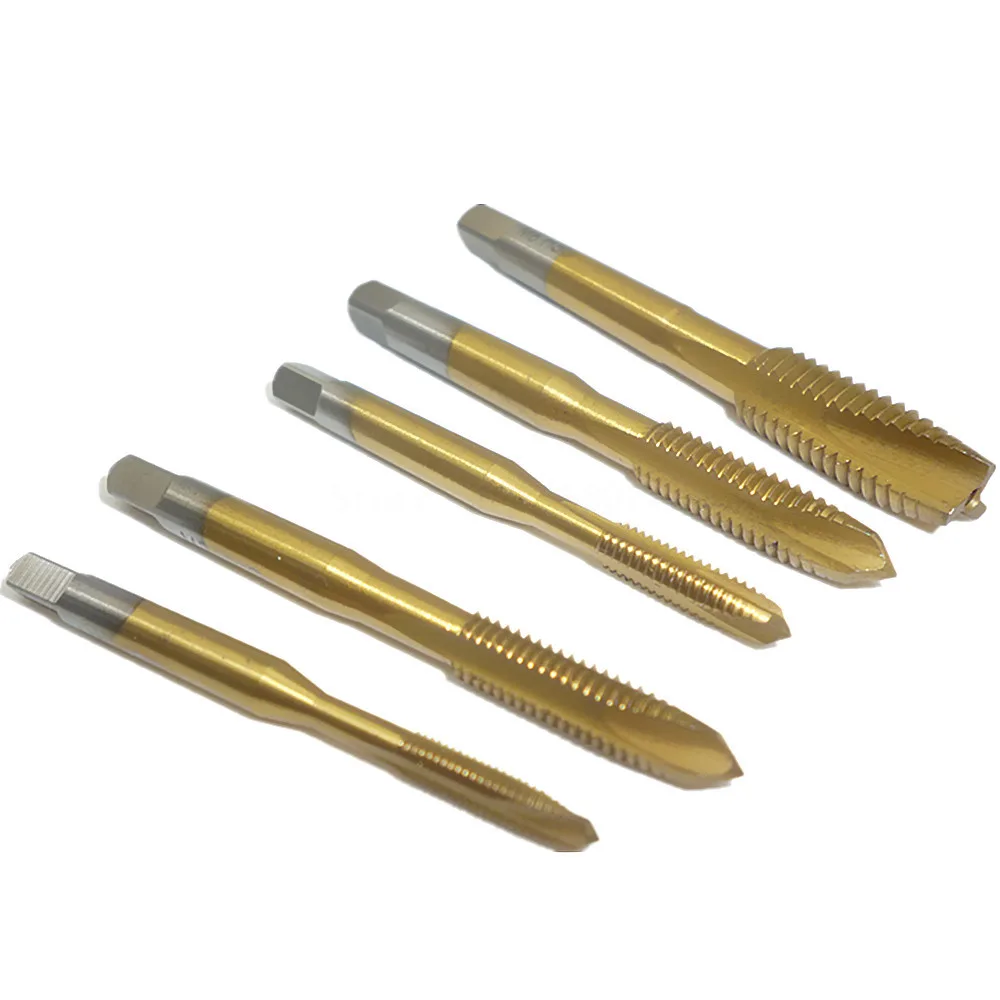 5pcs M3 M8 Titanium Hss Straight Fluted Machine Screw Tap M3 M4 M5 M6