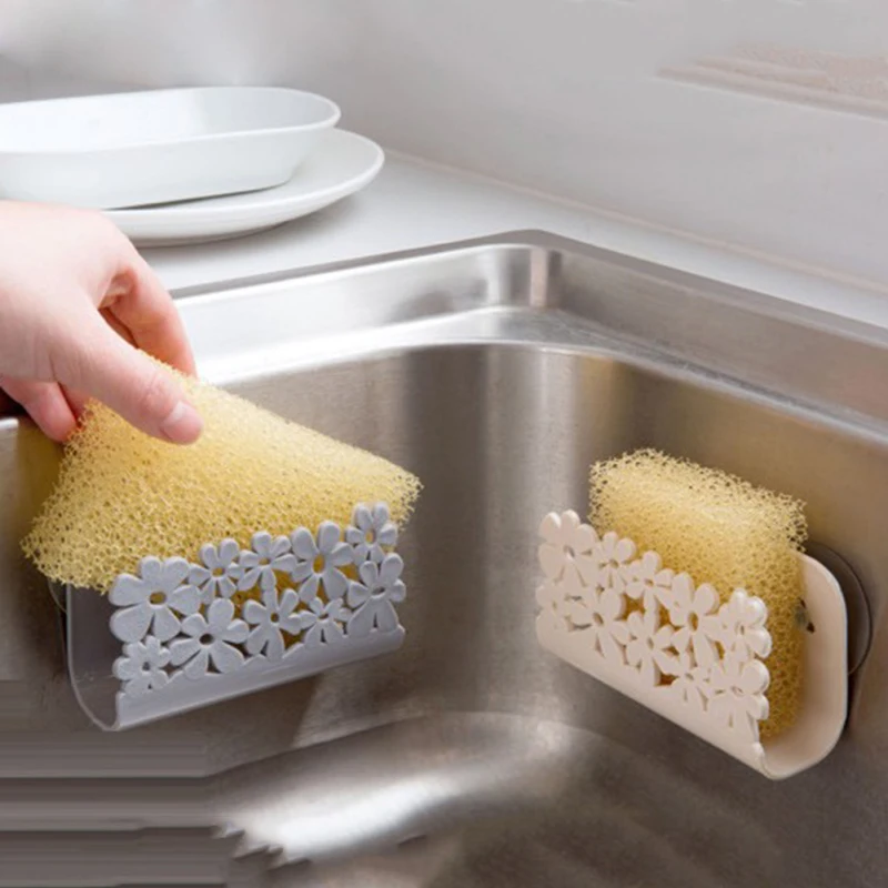 

Kitchen Bathroom Drying Rack Toilet Sink Suction Sponges Holder Rack Suction Cup Dish Cloths Holder Scrubbers Soap Organizer