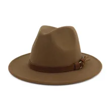 Элегантная фетровая шляпа с кожаной лентой, женские и мужские фетровые шляпы из имитации шерсти с широкими полями, женская кепка, модная осенне-зимняя Кепка s