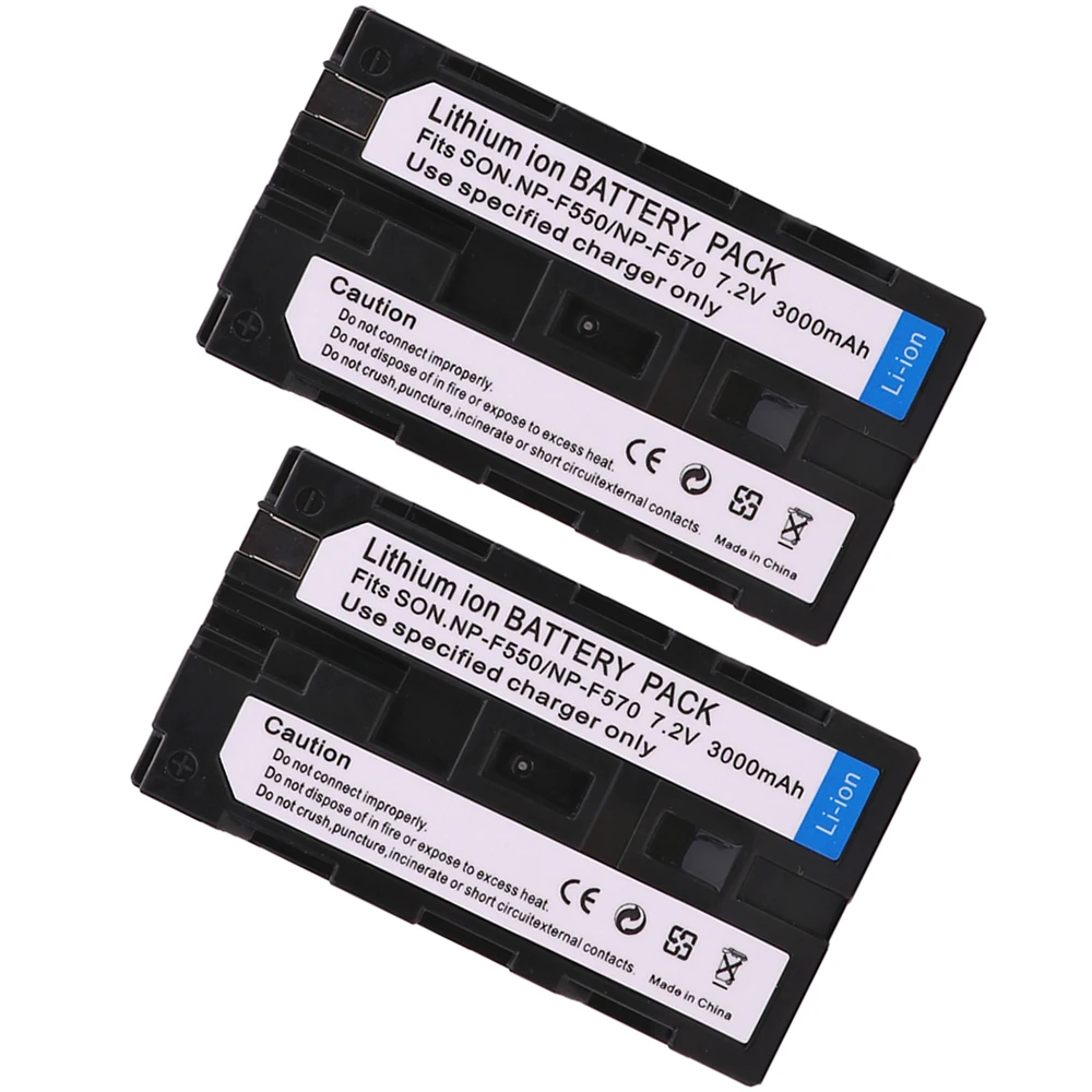 Аккумуляторная батарея для Sony NP F550 F570 2x7 2 В 3000 мА · ч литий ионные аккумуляторы