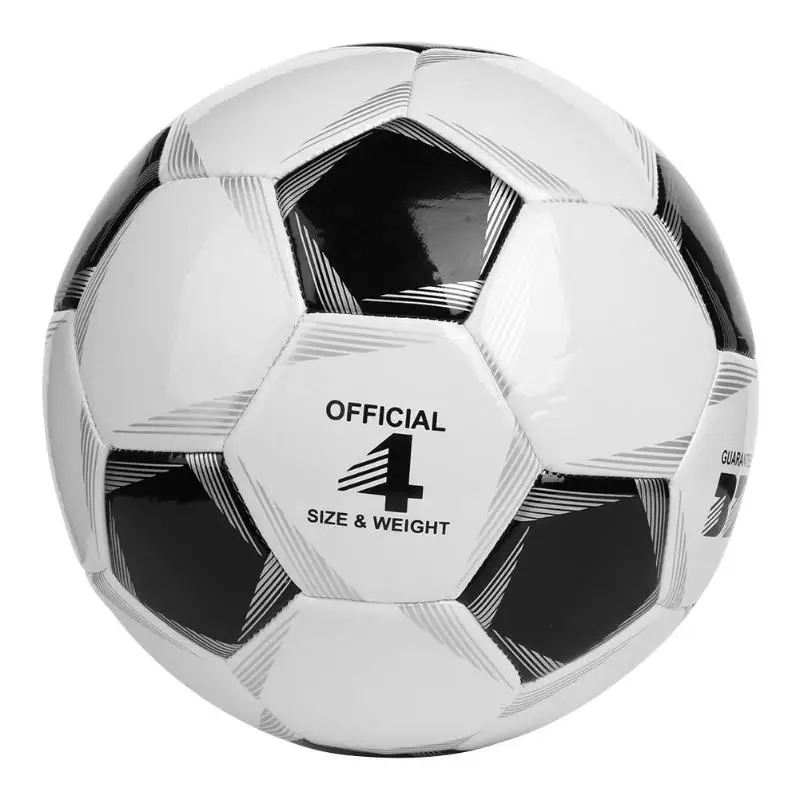Прочный Официальный Размер 4 футбол 2 цвета футбольный мяч ТПУ спортивные тренировочные мячи с игла для надувания Сетчатая Сумка - Цвет: Белый