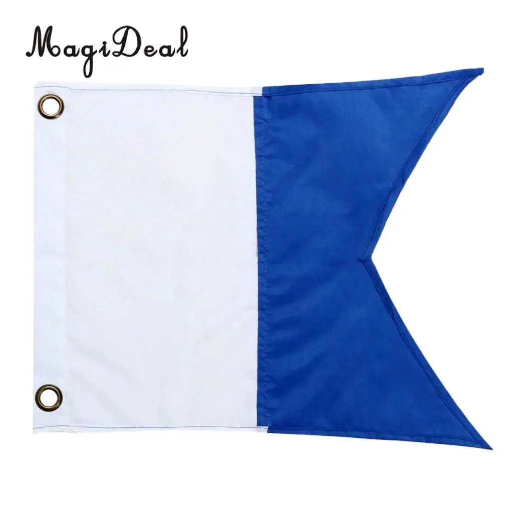 MagiDeal Hot 35x30CM Scuba Diving Dive Boat Alpha Flag National Banner International Sign for Outdoor Swimming Underwater Sports