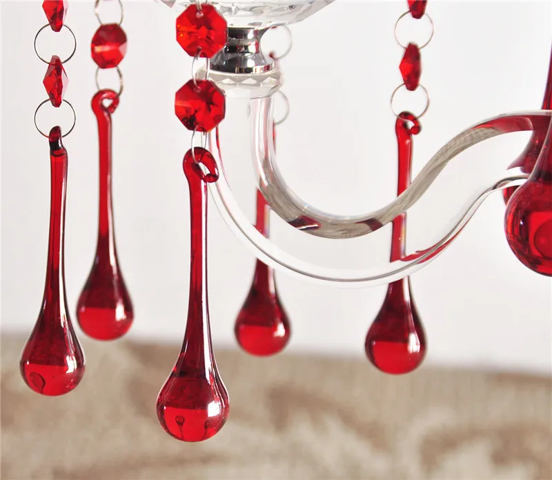 20pcs/lot 20x130mm Red Glass Water Drop chandelier Pendants (20x80