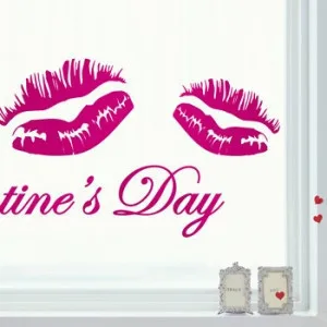 

Kiss Valentine cellophane window stickers window stickers wallpaper wallpaper paste stickers flowers from