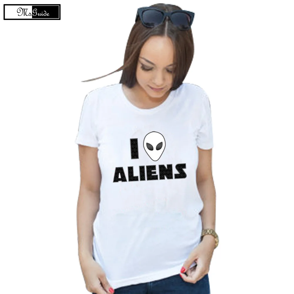 Msguide Alien T Shirt Women Harajuku Blusa Tumblr T-Shirt Camisetas Mujer Plus Size Tops Tess Female | Женская одежда