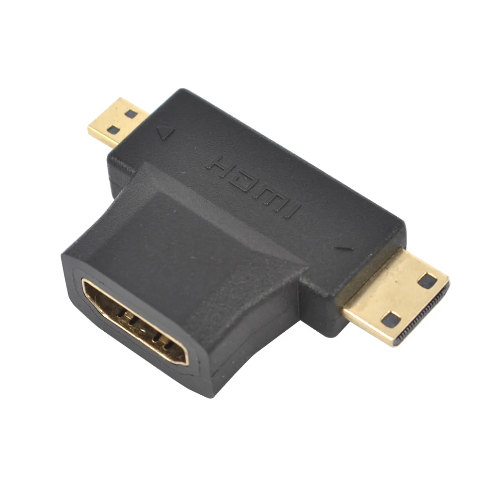 Kebidu 30 шт. 3 в 1 V1.4 1080 P HDMI типа «мама»; to Mini/Micro HDMI Мужской коннектор переходник конвертер T Тип/D/C/A для HDTV