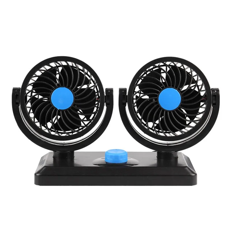 

Car Fan with cigarette lighter 12V Dual Head Car Cooling Oscillating Dashboard Ventilation Air Fan summer a4