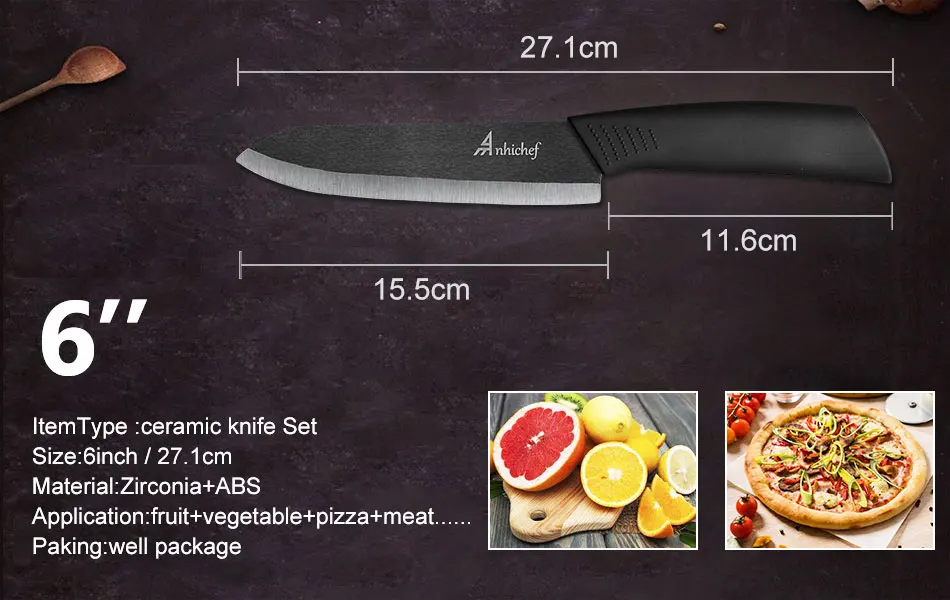 Кухонные ножи, набор керамических ножей " для очистки овощей 4", универсальный нож " для нарезки 6", нож шеф-повара+ держатель+ Овощечистка, черное лезвие