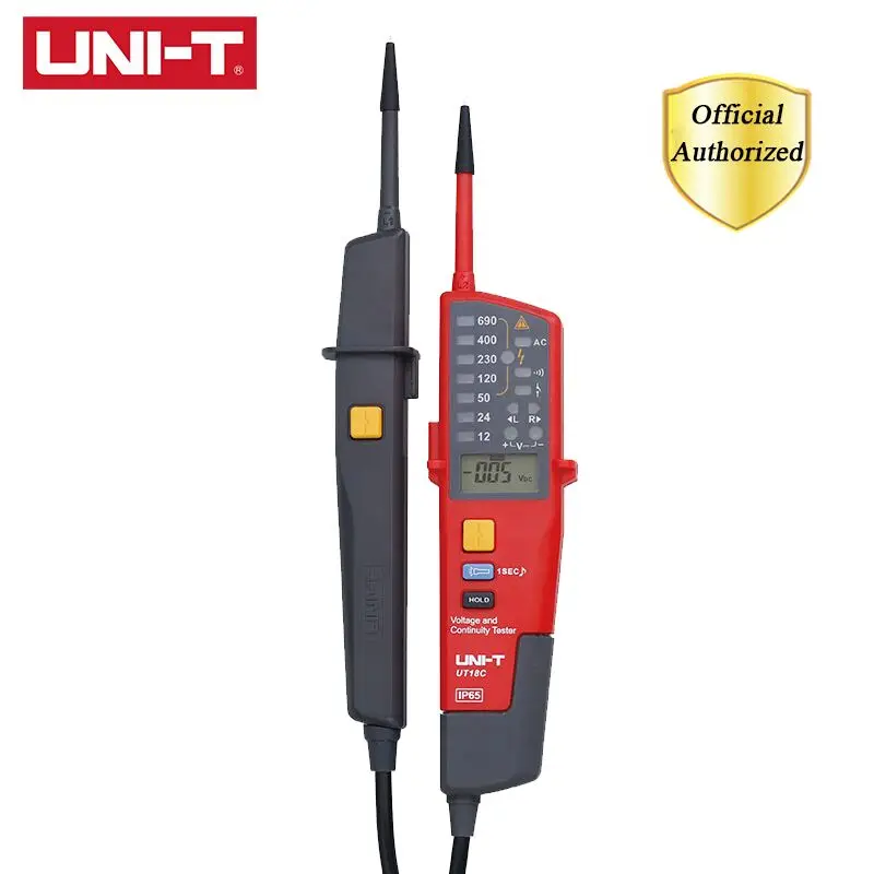 

UNI-T UT18C 0~690V AC DC Voltage Testers LCD Display Auto Range IP65 Waterproof Meter RCD Test/Polarity Detection No Power Test