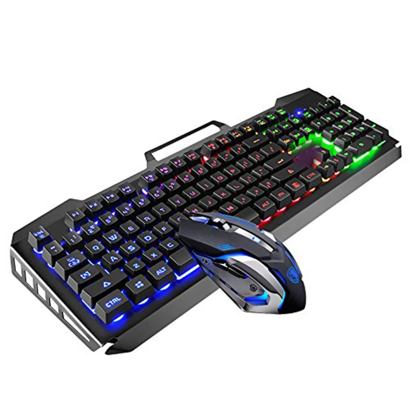 Игровая клавиатура и мышь Combo проводная с красочной подсветкой мышью 4