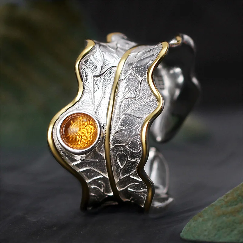 Cena Lotus zabawy prawdziwe 925 srebrny pierścień naturalne turmalin kamieni szlachetnych biżuterii regulowany piwonia liści pierścienie dla kobiet Bijoux