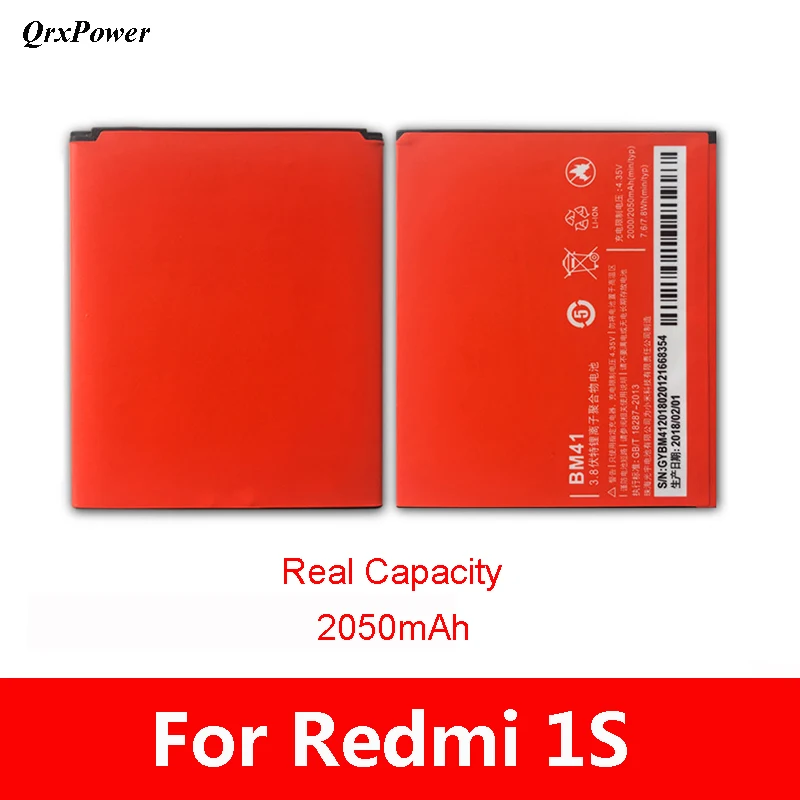 Original BM41 Mobile Phone Battery For Xiaomi Redmi 1S Real Capacity 2050mAh Replacement Li-ion | Мобильные телефоны и