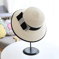 2018 Модные крышка летнее солнце шляпа для Для женщин бантом Складная Для женщин соломенная шляпа с сомбреро DE LA PLAYA