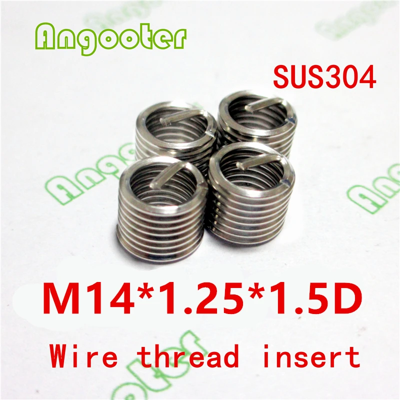 50pcs M14*1.25*1.5D Wire Thread Insert Bushing Screws Sleeve Stainless