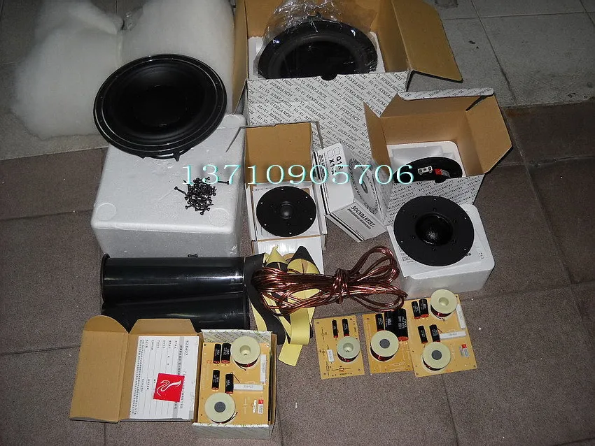 HiVi 8'' DIY Speaker Kit=2pcs(D8.8+ DMB A+Q1R Dome Tweeter)+DN 2.3F
