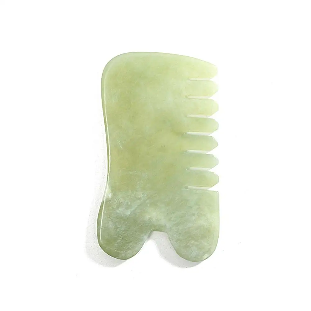 

Natural Jade Stone Guasha Gua Sha Massage Hand Back Leg Body Arm Board Comb Shape Healthy Beauty Relaxation Cure Massager Tool