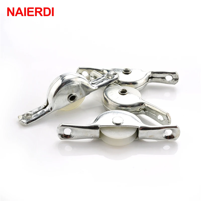 2PCS NAIERDI Sliding Door Roller Wardrobe Copper Runners Window Caster Wheel Pulley For Cabinet Furniture Hardware