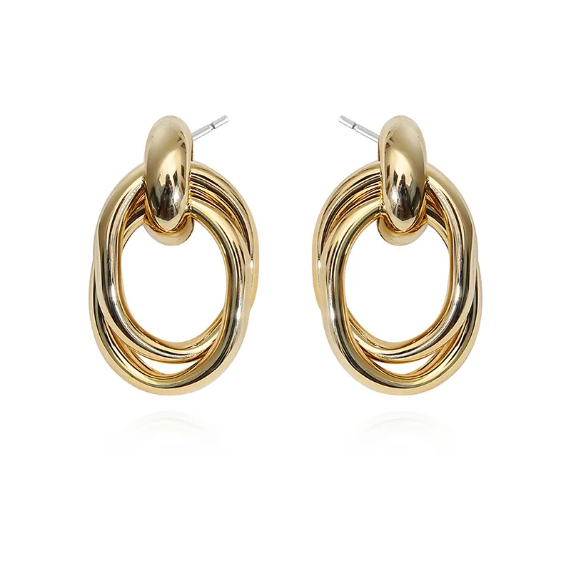 

Simple Personality Earrings for Women Korean Fashion Geometric Circle Temperament High Quality Earrings Party Jewelry Gifts