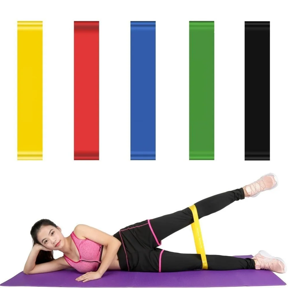 5 цветов, резинки для йоги, Уличное оборудование для фитнеса, 0,35 мм-1,1 мм, резинки для пилатеса, занятий спортом, тренировок