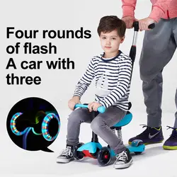 GF03 детский мини-ножной скутер с 4 мигающие ПУ колеса 3 файлов регулировка высоты ног-скутер камока