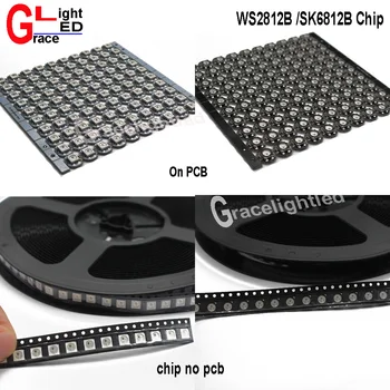

50pcs /lot WS2812B LED Chip 10~1000pcs 5050 RGB SMD Black/White version WS2812 Individually Addressable Digital 5V chip / on pcb