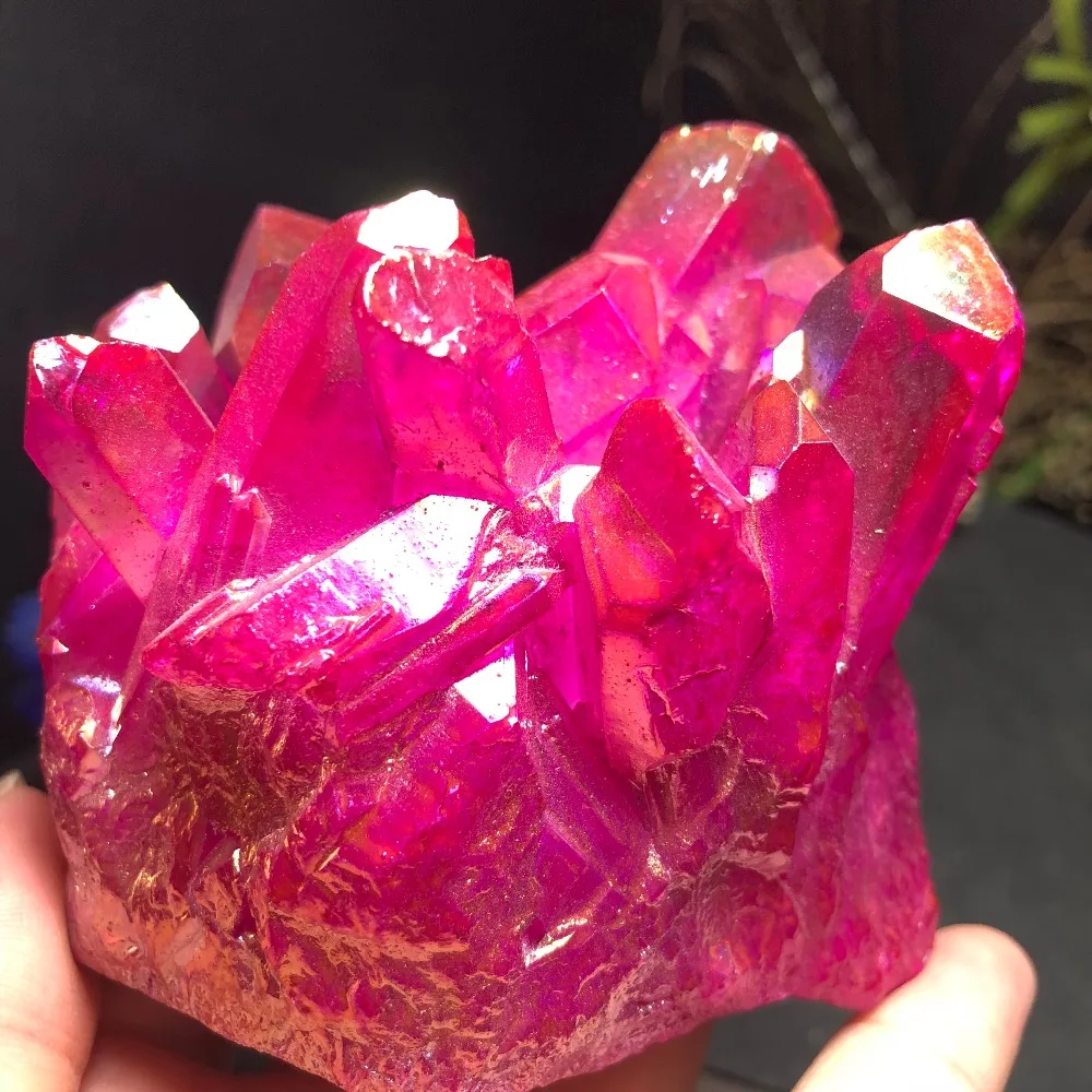 

PRETTY Aura Quartz Crystal Bismuth Titanium Silicon Clusters SPECIMEN