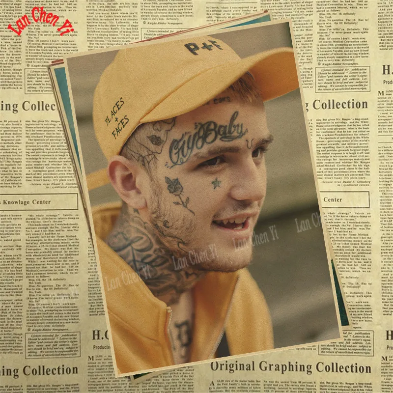 Рэпер Lil Peep крафт-бумага плакат офисный подарок столовая домашний Декор стикер дизайн