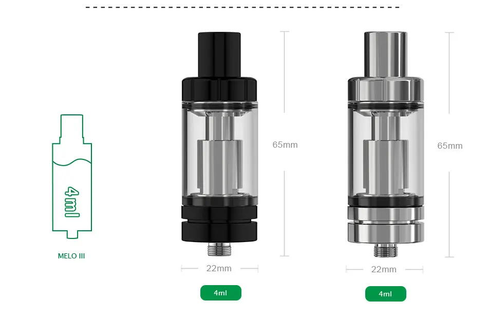 4 мл, Eleaf Melo 3/Melo 3 Mini, 2 мл, атомайзер с верхним наполнением, контроль воздушного потока, Vape бак для iStick Pico/IKonn 220 vs melo 4