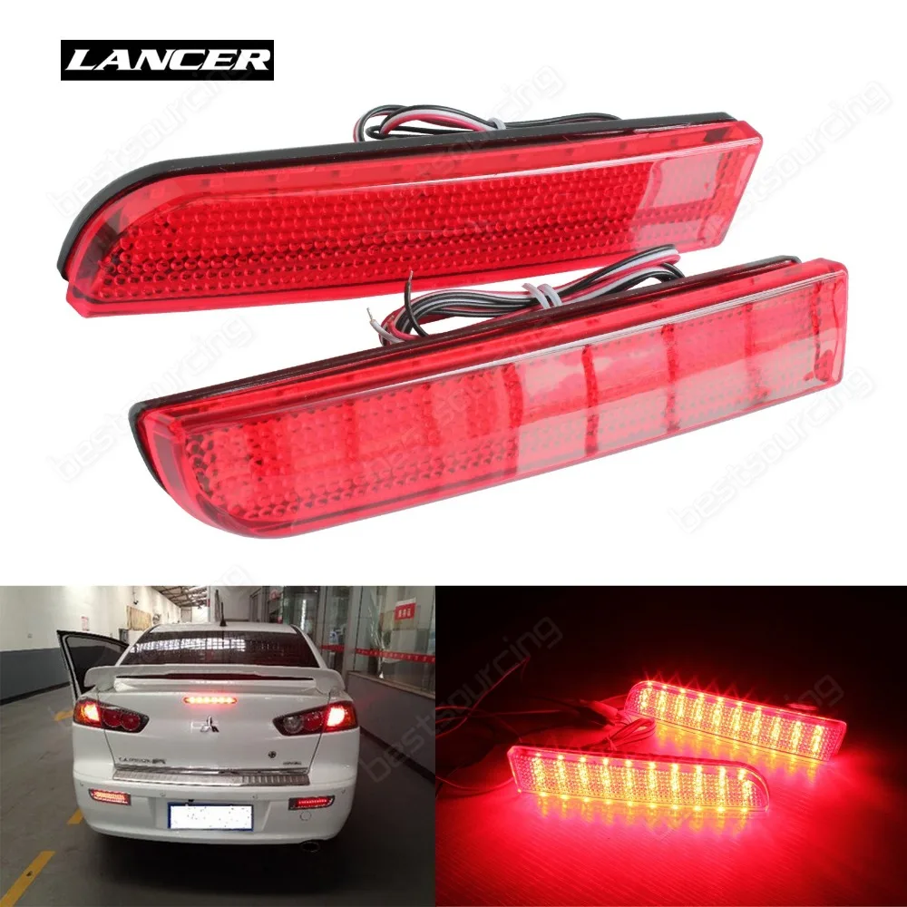 

Lancer Evo X Red Lens Bumper Reflector LED Tail Brake Stop Light CZ4A Outlander Sport / RVR / ASX (CA256)