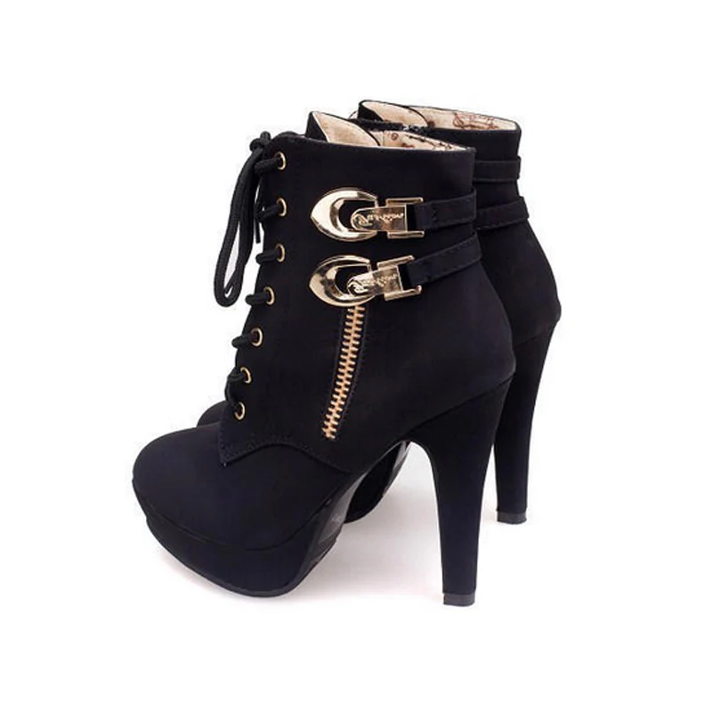VTOTA Winter Warm Women Boots High Heel 8CM Ankle Boots For