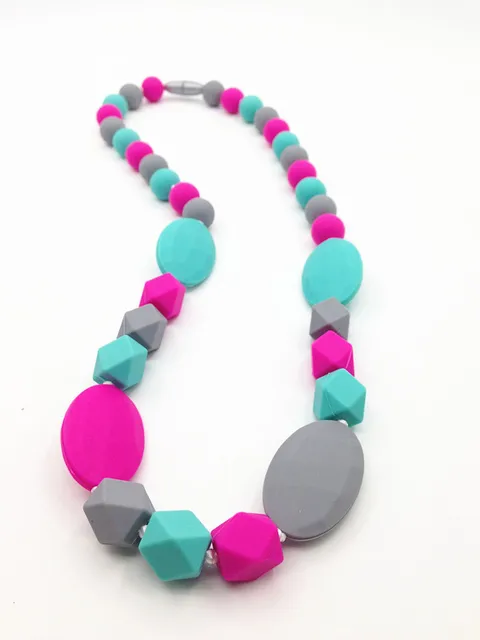 Bpa Free Food Grade Silicone Teething Necklace Baby Safe Bpa Free Food Grade Silicone Teething Necklace Baby Safe Mom Nursing Jewelry