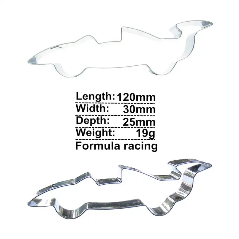Formula racing shape Cookie cutter biscuit embossing machine Pastry Fudge Stainless Steel Baking mould Cake decorating Tools