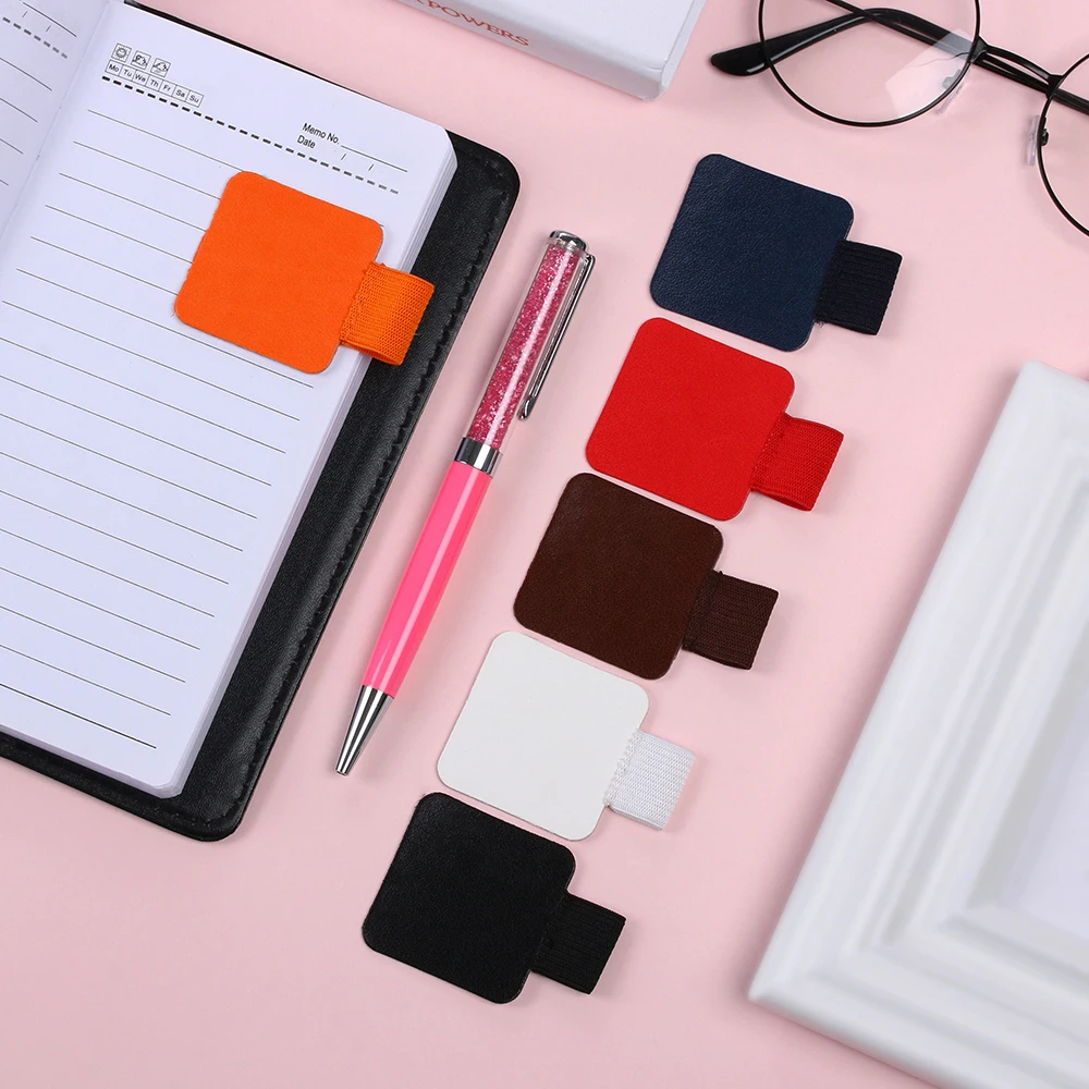 

4PCS Self-adhesive Leather Pen Clip Pencil Elastic Loop for Notebooks Journals Clipboards Pen Holder