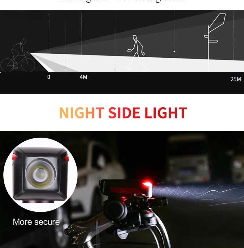 Cheap WHEEL UP Bike Bicycle Horn Headlight USB Rechargeable LED Lamp IPX5 350 Lumens Cycling Headlight With Horn Handlebar Flashlight 7