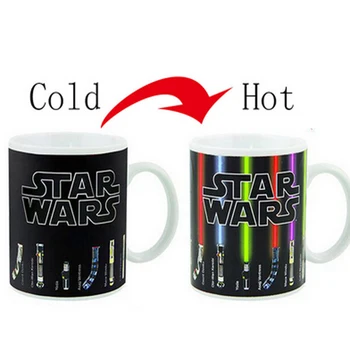 

Star Wars Lightsaber Heat Reveal Mug color change coffee cup sensitive Ceramic Mug Temperature sensing Birthday Gift