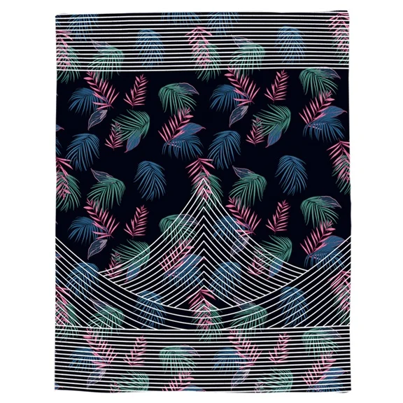 Plant Throw Blanket Watercolor Tropical Palm Leaves Colorful Illustration Natural Feelings Warm Microfiber - Цвет: LXM00688