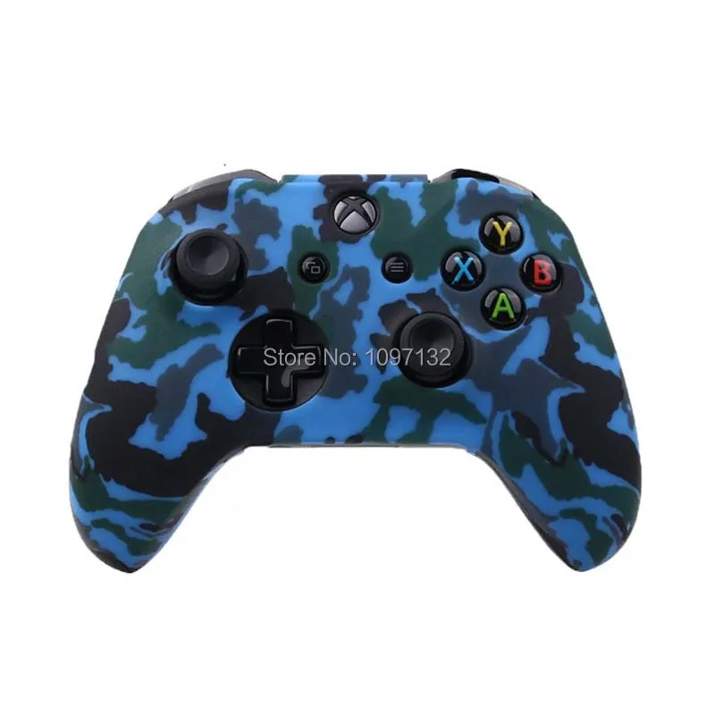 Camouflage Soft Silicone Gel Skin Rubber Case  Gamepad Protective Cover for Xbox One X Slim Controller (1)