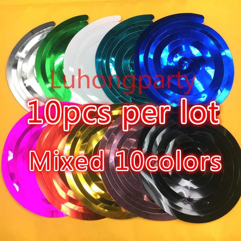 

10pcs Multicolor Spiral PVC Ornaments Party Scene Layout Foil Swirl Banner Wedding Birthday Decoration Garland Streamer Supply