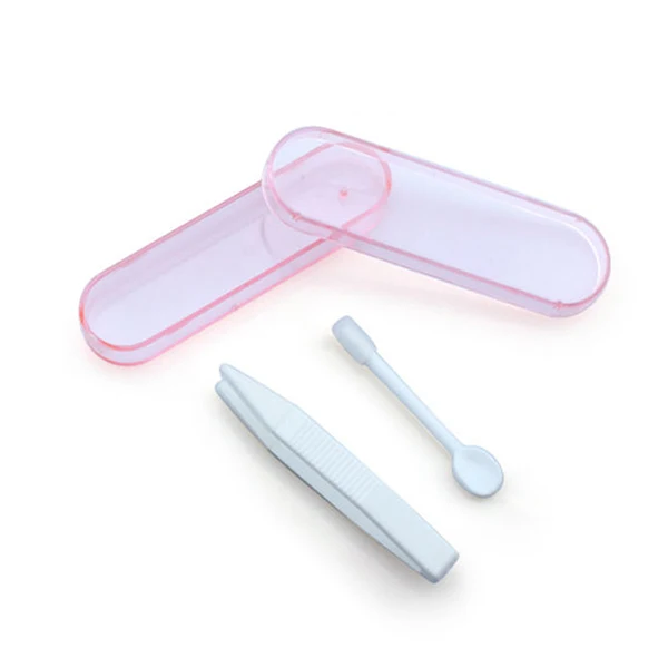 

Mini Travel Plastic Contact Lens Box Holder Case Container Tweezer Set