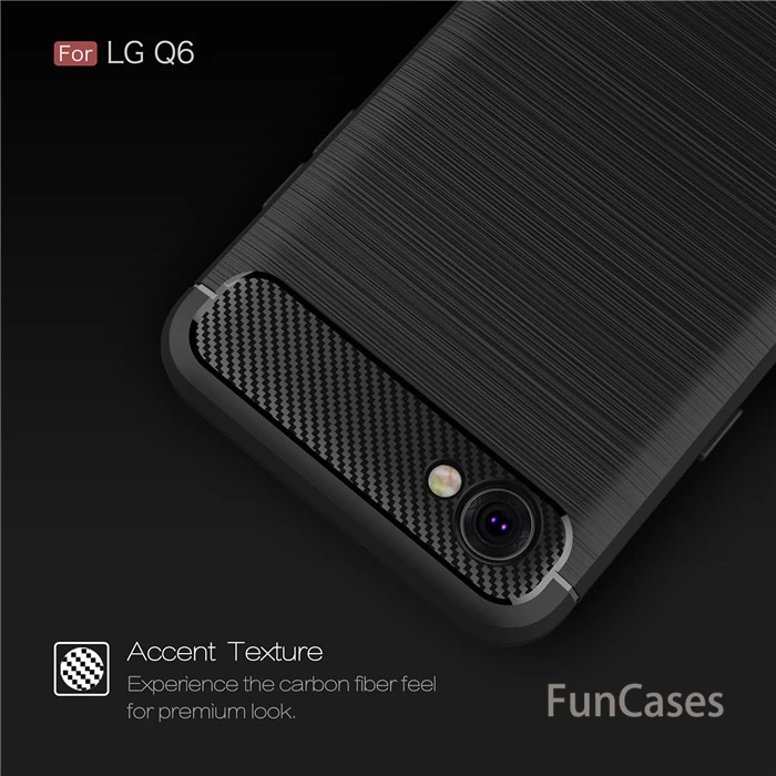 Для Lg q6 Альфа Q6A M700 Q7 углеродного волокна Мягкий защитный разрисованый ТПУ задняя