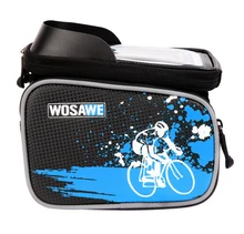 WOSAWE Bike Bicycle Frame Front Head Top Tube Bag Double IPouch Cycling Pannier For 6.0 inch Smartphone Touch Screen Bike Bag