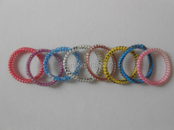 

Telephone Wire Band Head Hair Elastic Plastic Rope Dotted Random Mix Colors