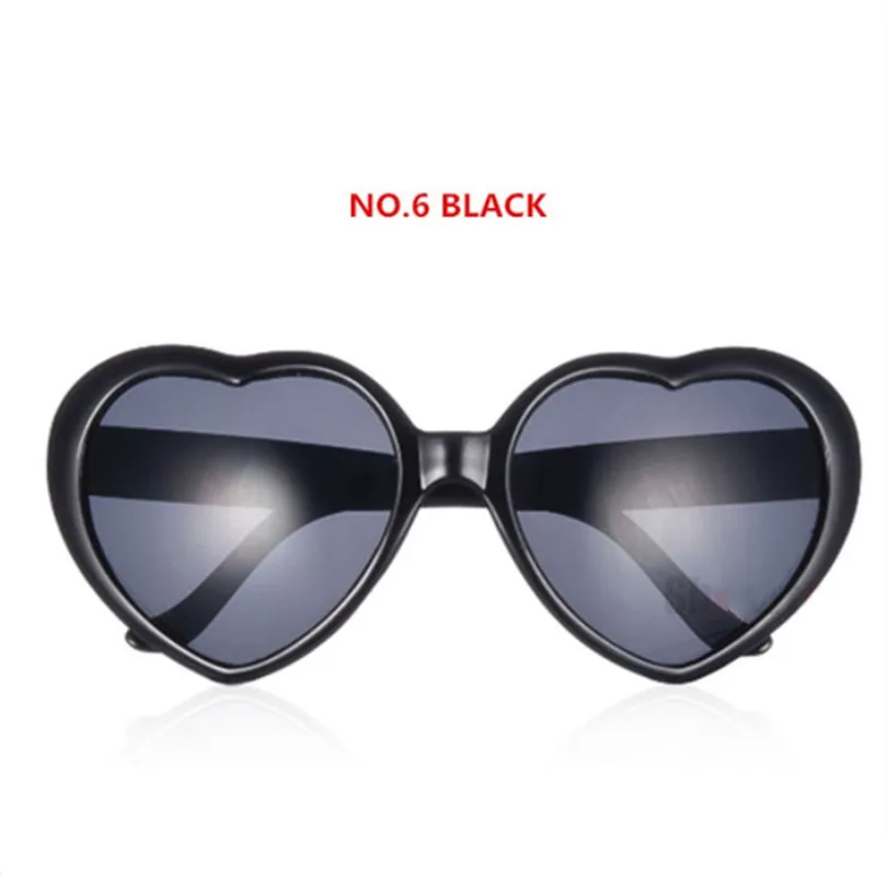 Солнцезащитные очки в форме сердца для женщин, детские очки для девочек и мальчиков, солнцезащитные очки - Цвет линз: Black