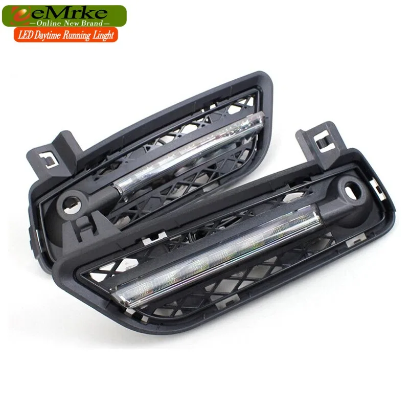 eeMrke Car LED DRL For BMW X3 F25 2011- High Power Xenon White Fog Cover Daytime Running Lights Kits